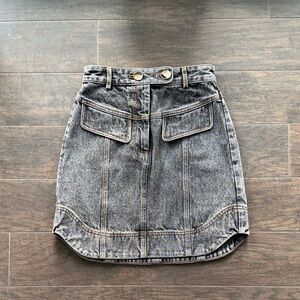 Acler Charcoal Denim Mini Skirt